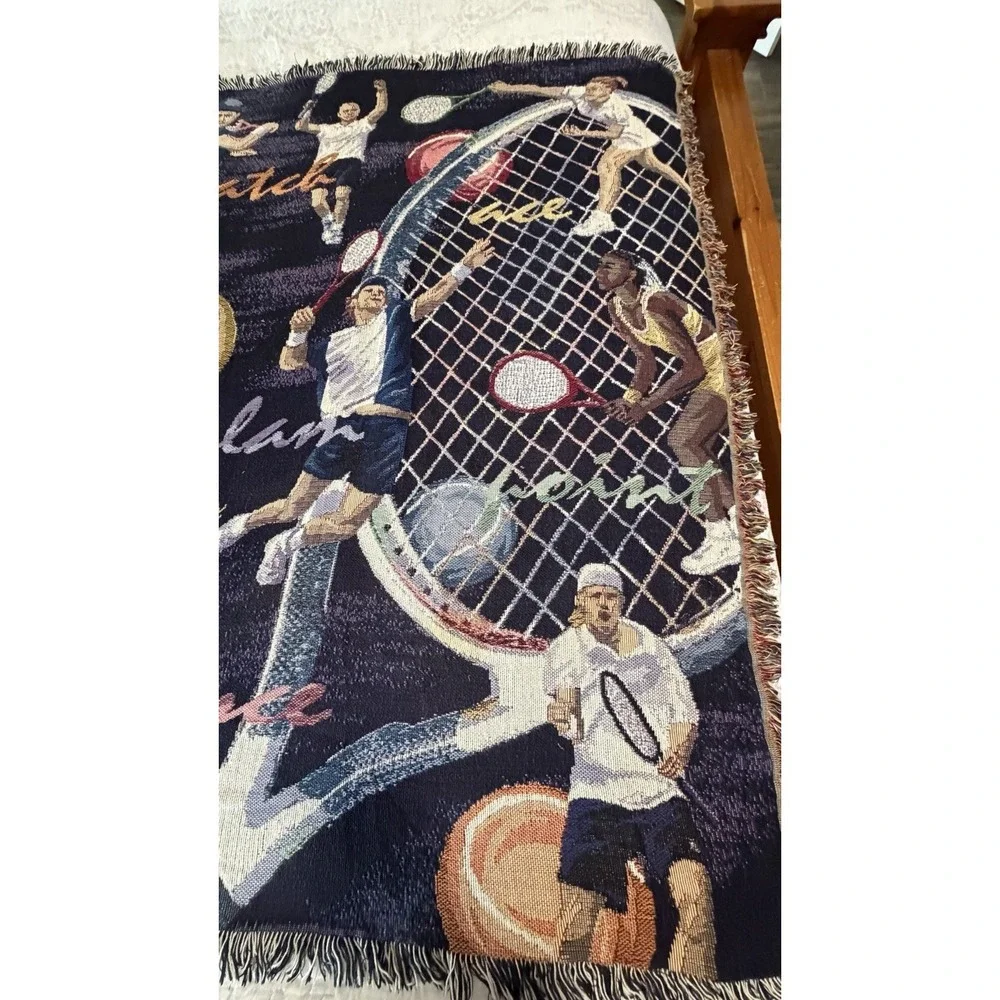 Tapestry Tennis Throw Ultimate Sports Woven Blankets Made In USA 70‎ X 52